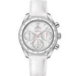 Omega Speedmaster 38 White Dial 38 mm with Diamonds Stainless Steel Strap 324.38.38.50.55.001