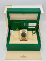 Rolex  Day-Date President 40mm Everose Gold Olive Green Roman Dial - 228235 - Image 8