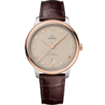 Omega De Ville Prestige 40mm Linen Dial with Diamonds Stainless Steel and Sedna™ 18k Rose Gold Strap 434.23.40.20.59.001