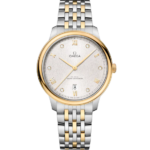 Omega De Ville Prestige 40 mm Silver Dial with Diamonds Stainless Steel and 18k Yellow Gold Bracelet 434.20.40.20.52.001