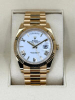 Rolex Day-Date President 40mm Yellow Gold White Roman Dial - 228238 - Image 2