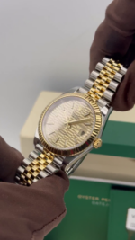 Rolex  Datejust 41mm Swiss Replica Watch | Two Tone Jubilee Bracele Champagne Fluted Dial Ref 126333 - Image 11