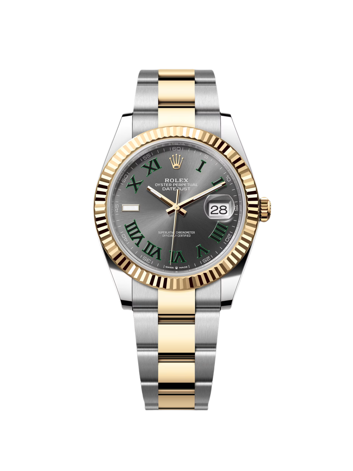 228DA5F5-B486-FFCB-1E89-6709C178225A.png Rolex Datejust 41mm 126333 Two-Tone Yellow Gold Fluted Bezel Wimbledon Dial Oyster - Image 1