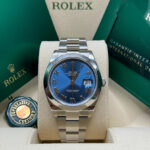 Rolex Datejust 41mm 126300 Blue Roman Oyster Stainless Steel Watch - Image 3
