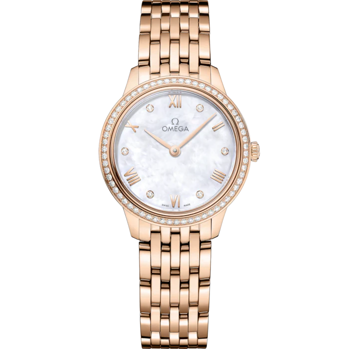 2312DAE7-18BF-0671-8E38-E1727337251A.png Omega De Ville Prestige 27.5mm White Dial with Diamonds Sedna 18k Rose Gold Bracelet 434.55.28.60.55.001 - Image 1