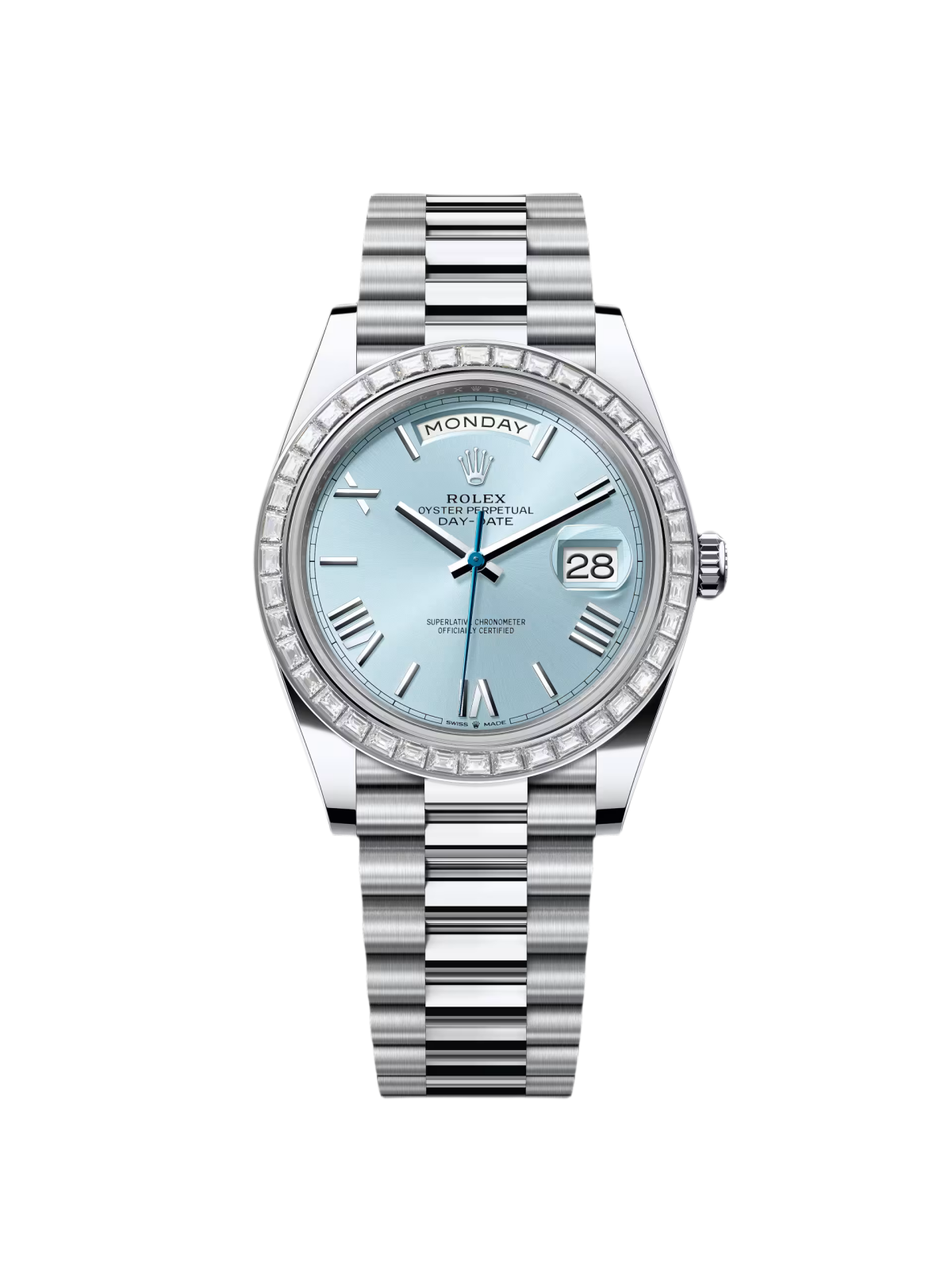 244DB095-3F1F-645D-7880-113421293056.png Rolex Day-Date 40mm 228396TBR-0030 Ice Blue Roman Dial - Image 1