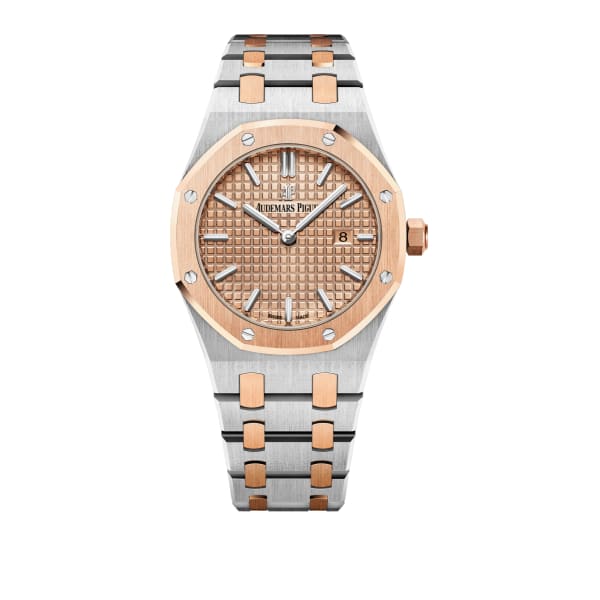 24DDE627-86F6-F7E0-12B0-B2C909D10090.jpg Audemars Piguet Royal Oak Quartz Rose dial, 33mm 67650SR.OO.1261SR.01 - Image 1
