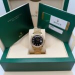 Rolex Day-Date 40mm Black Diamond Dial and Diamond Bezel Yellow Gold President Bracelet  228348RBR-0001 - Image 8