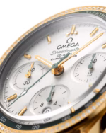 Omega Speedmaster 38 Silver Dial 38mm with Diamonds 18k Yellow Gold Strap 324.68.38.50.02.004 - Image 3