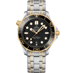 Omega Seamaster Diver 300M 42mm Black Dial Stainless Steel 18k Yellow Gold Bracelet 210.20.42.20.01.002