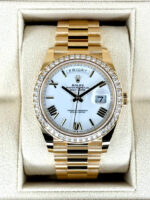 Rolex  Day-Date President 40mm Yellow Gold White Roman Dial Diamond Bezel - 228348rbr - Image 2