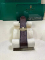 Rolex 1908 Yellow Gold White Dial Brown Alligator Strap - 52508-0006 - Image 6