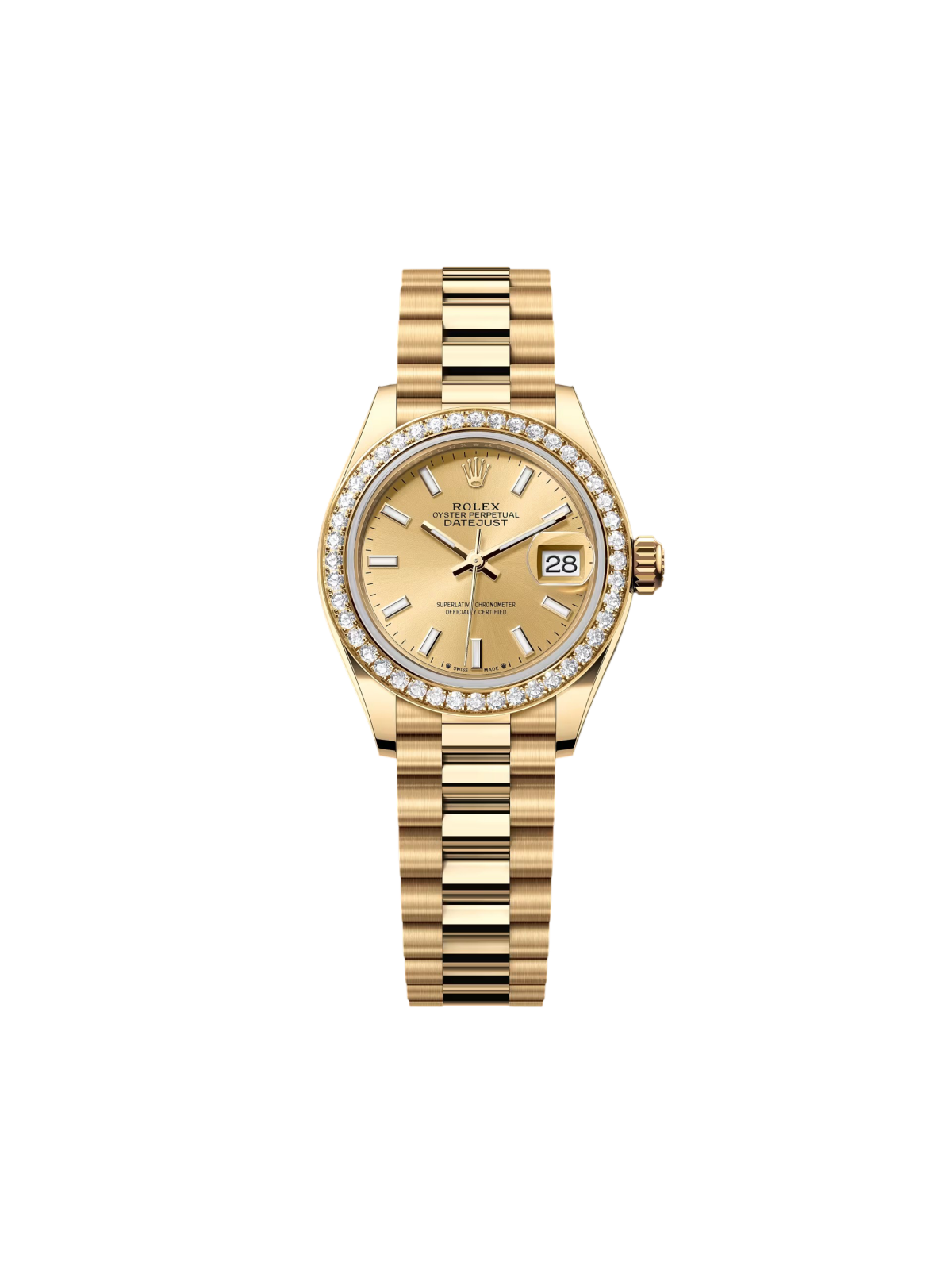 27EC8F28-F897-C815-42BB-A93093BCCE47.png Rolex Lady-Datejust 279138RBR Champagne 28mm Dial President Bracelet Watch - Image 1