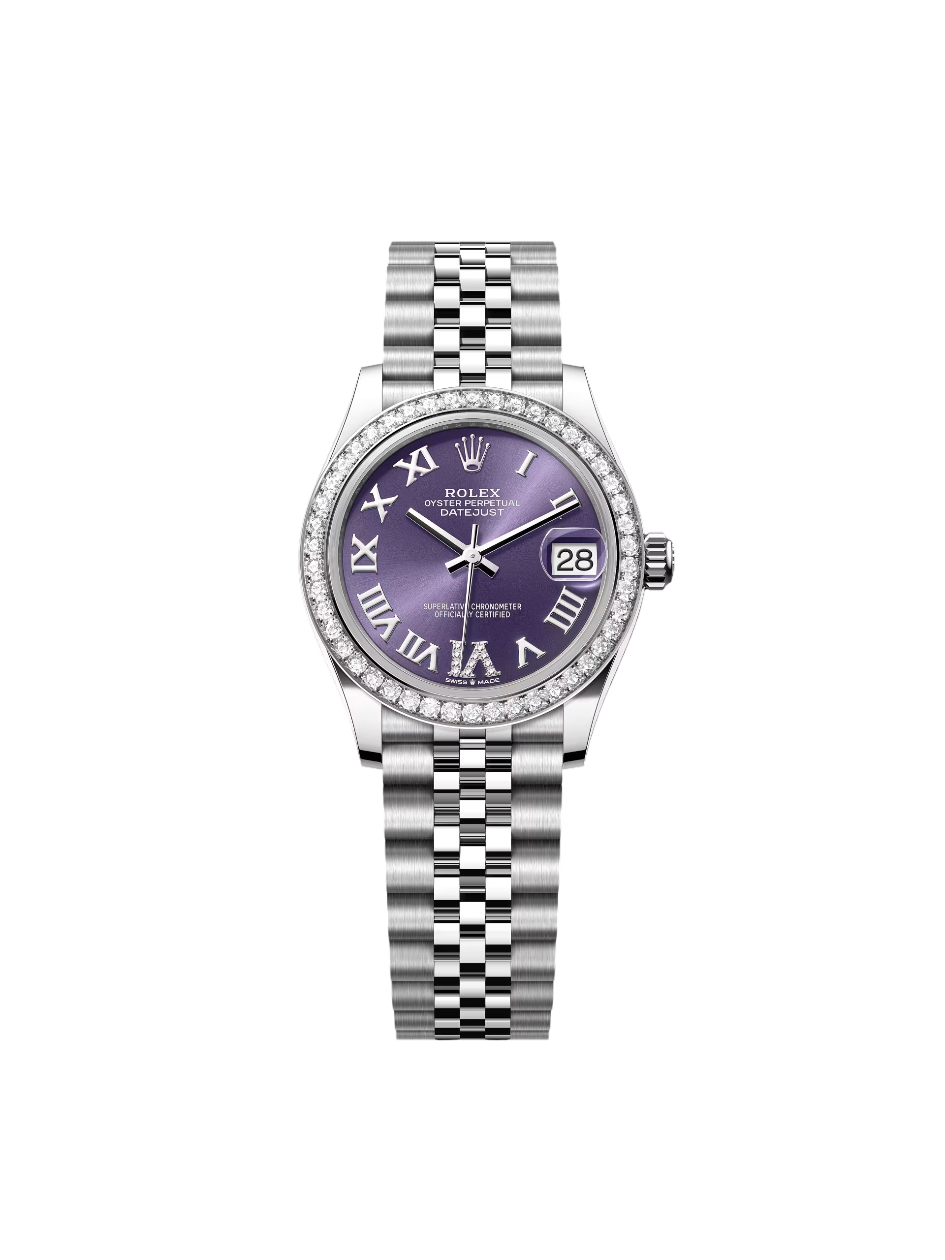 28772251-335F-1A6E-9A5D-2C78CED4656A.png Rolex Datejust m278384RBR-0029/0030 Aubergine 31mm Dial Jubilee Watch - Image 1