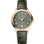 Omega De Ville Prestige 34mm Green Dial with Diamonds Stainless Steel and 18k Yellow Gold Strap 434.23.34.20.60.001