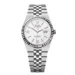 Rolex Land-Dweller 127234-0001 White Honeycomb Dial White Rolesor Jubilee Bracelet 36mm