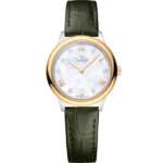 Omega De Ville Prestige 27.5 mm White Dial with Diamonds  Stainless Steel and 18k Yellow Gold Strap 434.23.28.60.55.001