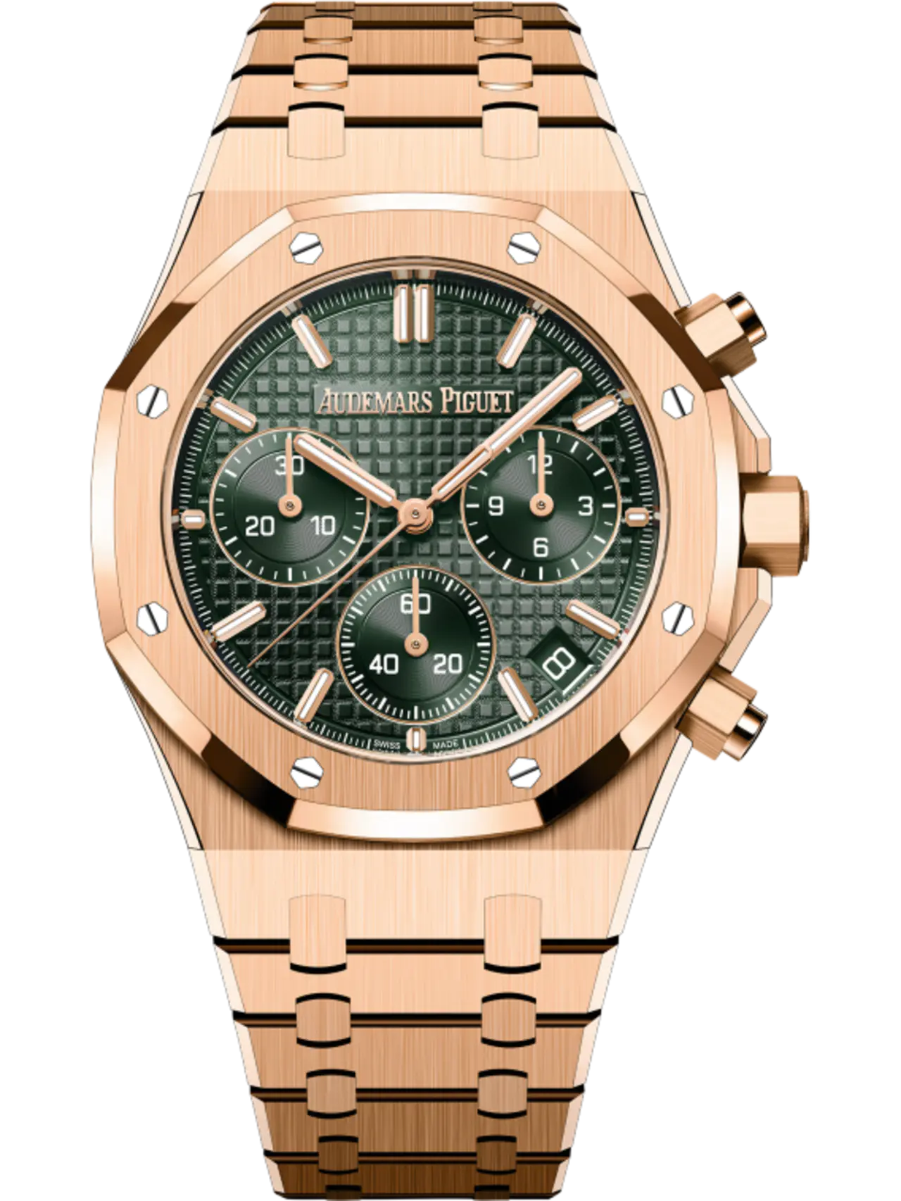 2B121727-D073-7F43-A60D-18DF84506332.png Audemars Piguet ROYAL OAK Pink Gold Khaki Green Dial CHRONOGRAPH 41mm - Image 1