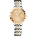 Omega De Ville Prestige 30 mm Yellow Dial Stainless Steel and 18k Yellow Gold Bracelet 434.20.30.60.08.001