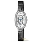 Longines Women's L23060830 Symphonette Diamond Black Leather Watch