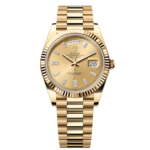 Rolex  Day-Date President 40mm Yellow Gold Champagne Diamond Baguette Dial - 228238