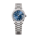 Rolex Datejust m278289RBR-0023 Bright Blue Dial White Gold President Watch