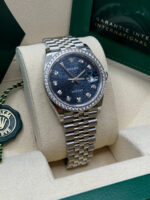 Rolex  Datejust 36mm 126284 Blue Jubilee Diamond Dial & Diamond Bezel, Stainless Steel Oyster Bracelet Watch - Image 5