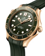 Omega Seamaster Diver 300m 42mm Moonshine Gold Green Dial Rubber Strap 210.62.42.20.10.001 - Image 3