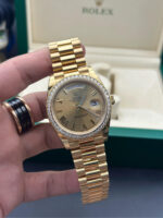 Rolex Day-Date 40mm Champagne Dial and Diamond Bezel Yellow Gold President Bracelet  228348RBR-0003 - Image 2