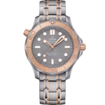 Omega Seamaster Diver 300M 42mm Grey Dial Titanium ‑ tantalum ‑ Sedna™ 18k Rose Gold Bracelet 210.60.42.20.99.001
