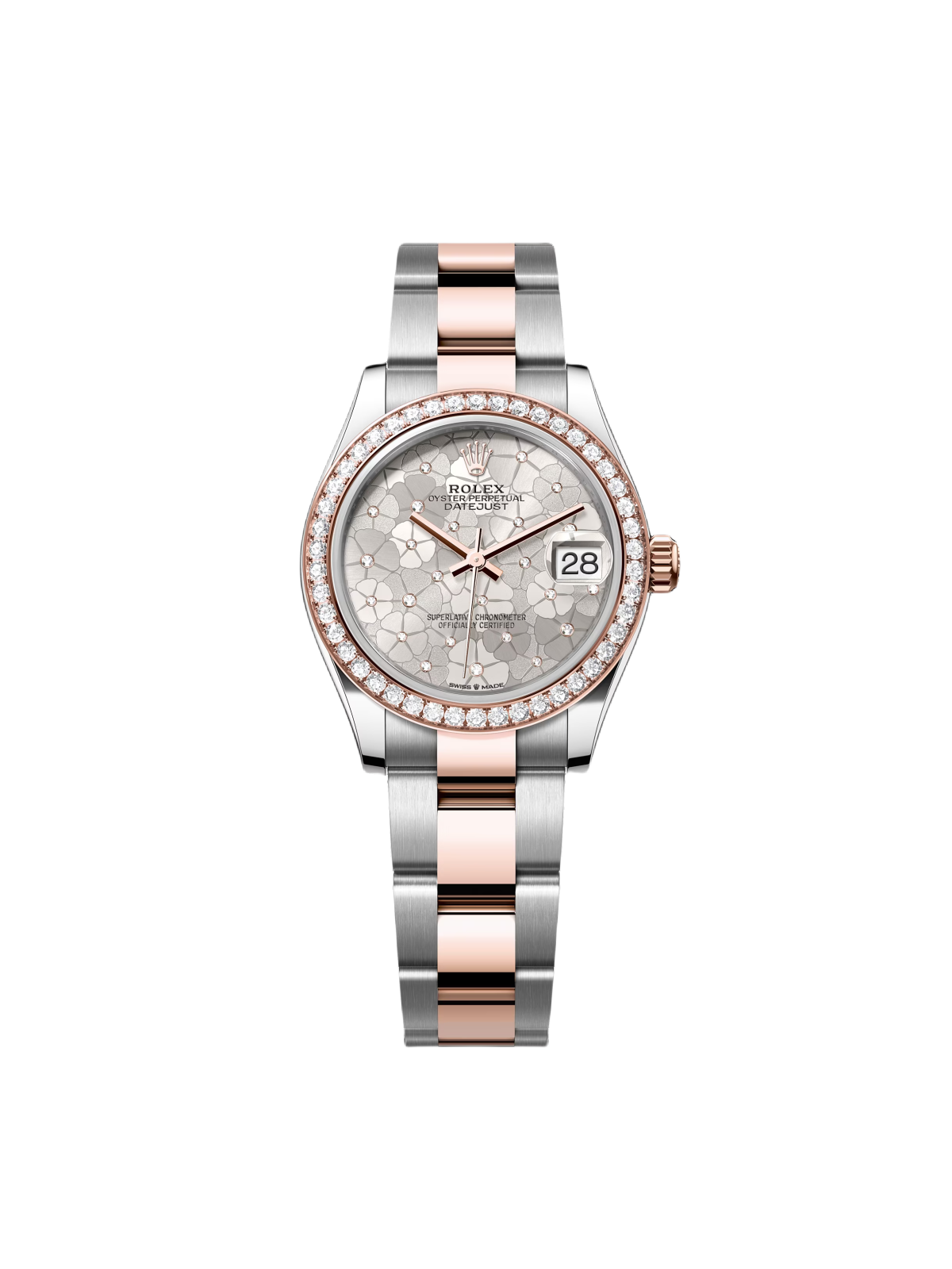 2FBBF405-0A9D-1847-8306-A0E5458F79AA.png Rolex Datejust m278381-0031/0032 Silver Floral Motif Diamond Dial Diamond-Set Bezel 31mm - Image 1