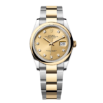 Rolex  Datejust 36mm 126203 Champagne Set with Diamonds Dial Domed Bezel Oyster Bracelet