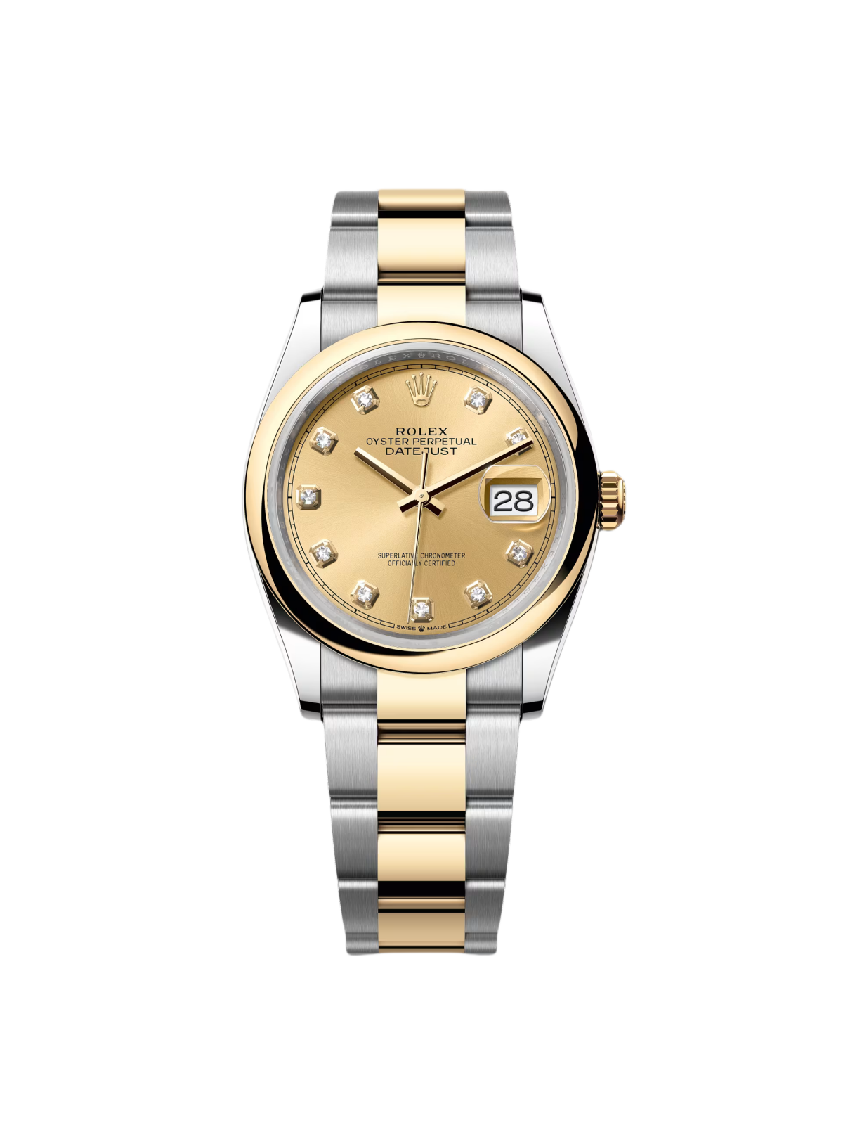 301B71BF-1C95-C526-2A92-D4B62BEA57CE.png Rolex Datejust 36mm 126203 Champagne Set with Diamonds Dial Domed Bezel Oyster Bracelet - Image 1