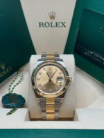 Rolex  Datejust 41mm Two-Tone Yellow Gold Fluted Bezel Champagne Diamond Dial Oyster - 126333 - Image 7