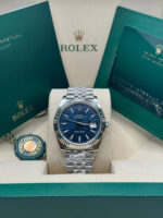 Rolex  Datejust 41mm Blue Fluted Motif Index Dial Jubilee Bracelet Watch - 126334 - Image 3