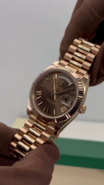 Rolex  Day-Date President 40mm Everose Gold Chocolate Roman Dial - 228235 - Image 9