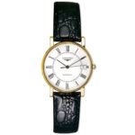 Longines Men's L47446112 La Grandes Classiques Flagship 18kt Yellow Gold Black Leather Watch
