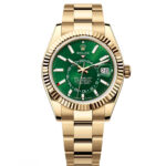 Rolex  Sky-Dweller 42mm 336938-0007 Yellow Gold Bright Green Dial