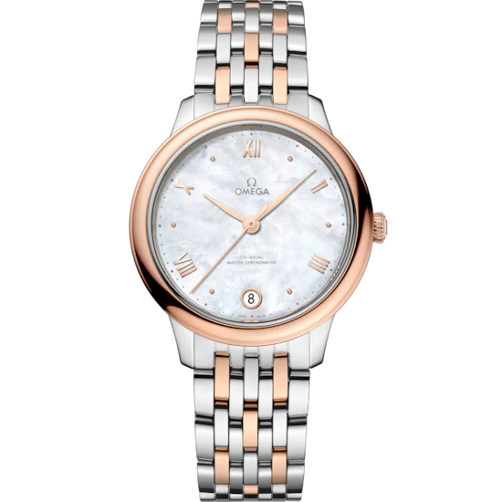 33578566-A477-3529-BD43-069B56647572.png Omega De Ville Prestige 34mm White Dial Stainless Steel and Sedna™ 18k Rose Gold Bracelet 434.20.34.20.05.001 - Image 1