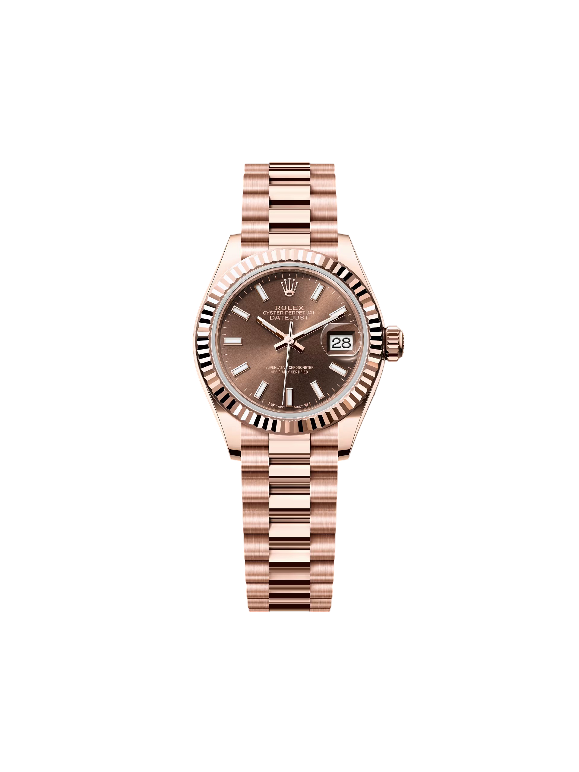 339C02A3-BD2B-2FDC-E239-52D628A6734D.png Rolex Lady-Datejust 28mm 279175 Chocolate Dial President Everose Gold - Image 1
