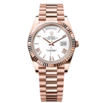 Rolex Day-Date President 40mm Everose Gold White Roman Dial - 228235