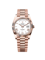 Rolex Day-Date President 40mm Everose Gold White Roman Dial - 228235