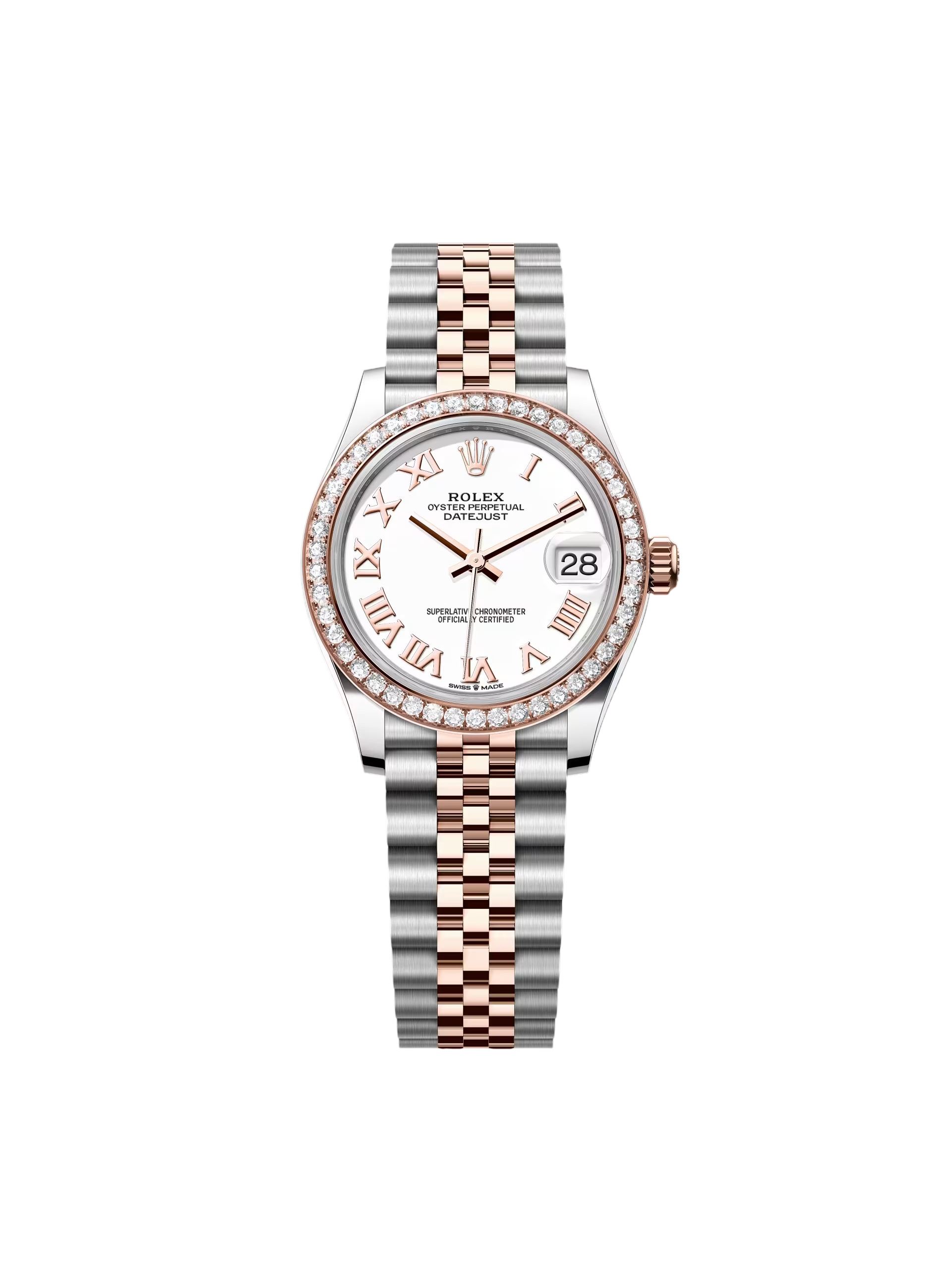 347CF046-F041-E736-2B4D-BE0196C2E303.png Rolex Datejust m278381RBR 31mm White Roman Dial Diamond-Set Bezel - Image 1