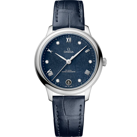 3508440E-C3DE-8B29-2E95-3EDC276258F1.png Omega De Ville Prestige 34 mm Blue Dial with Diamonds Stainless Steel Strap 434.13.34.20.53.002 - Image 1