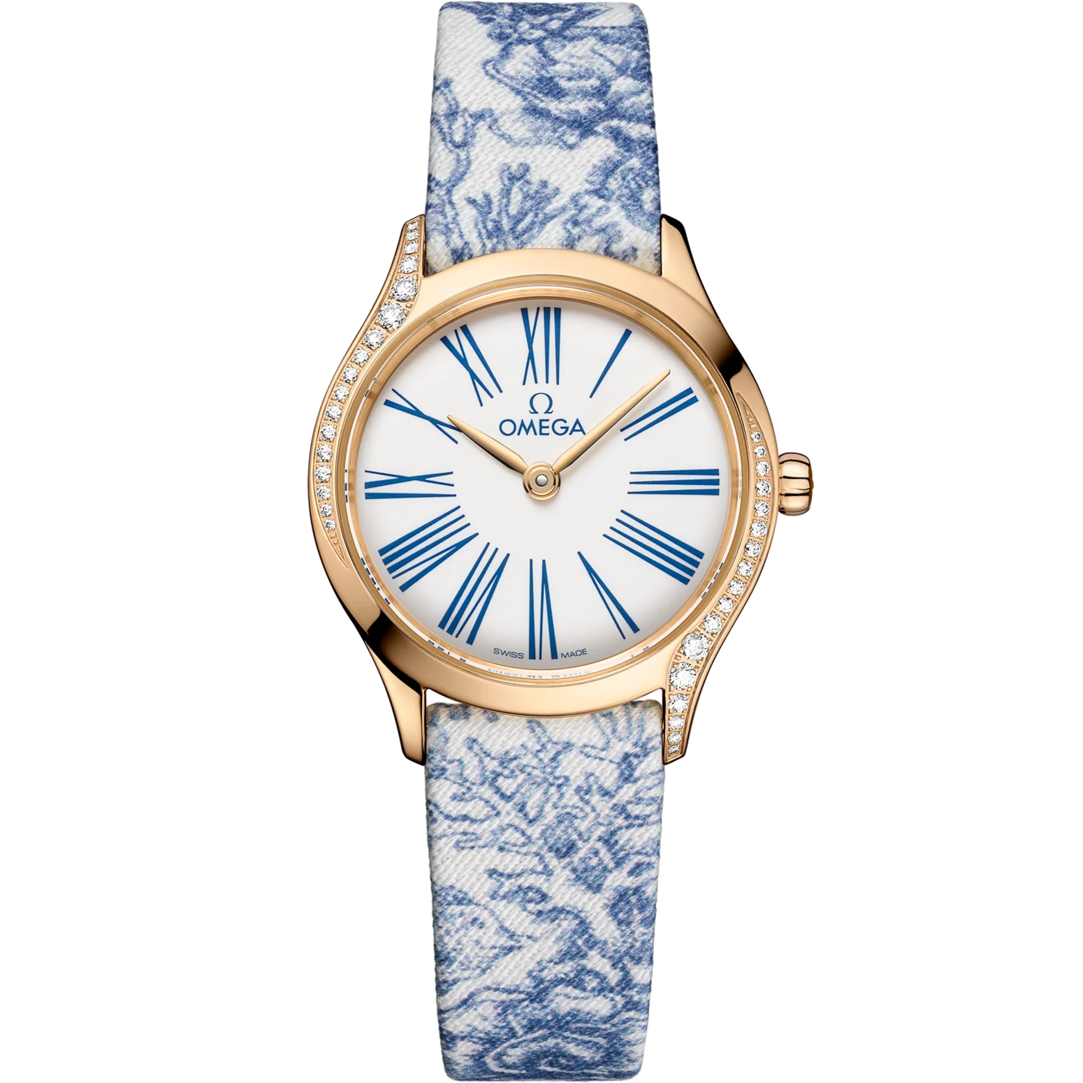 352276AF-7625-299F-709C-B90BCC15E831.png Omega De Ville Mini Trésor 26mm White Dial with Diamonds Moonshine™ 18k Rose Gold Strap 428.57.26.60.04.001 - Image 1