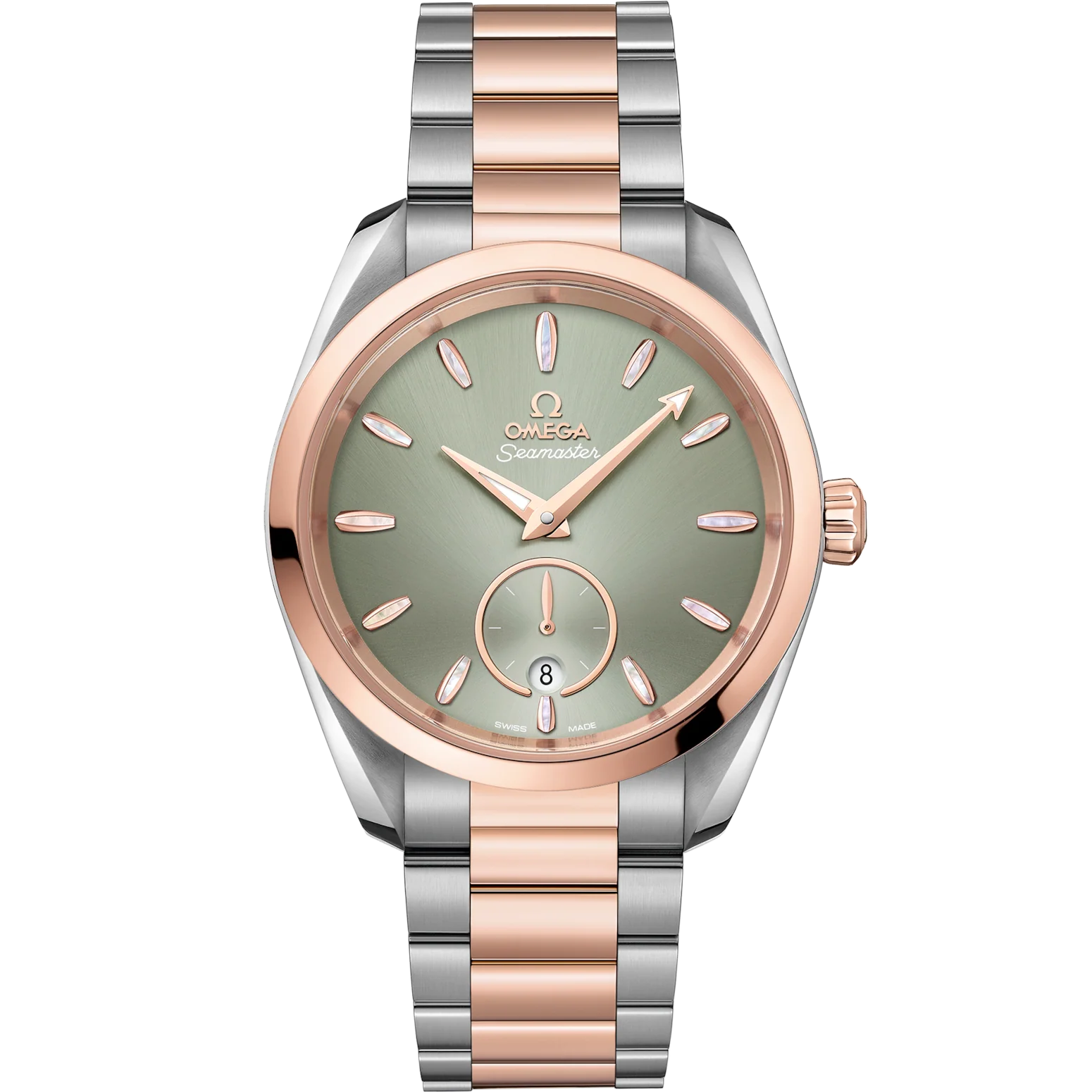 35C3B710-6009-AE6E-2B03-1E3E73705229.png Omega Seamaster Aqua Terra 150M 38 mm Green Dial Stainless Steel and Sedna™ 18k Rose Gold Bracelet 220.20.38.20.10.001 - Image 1