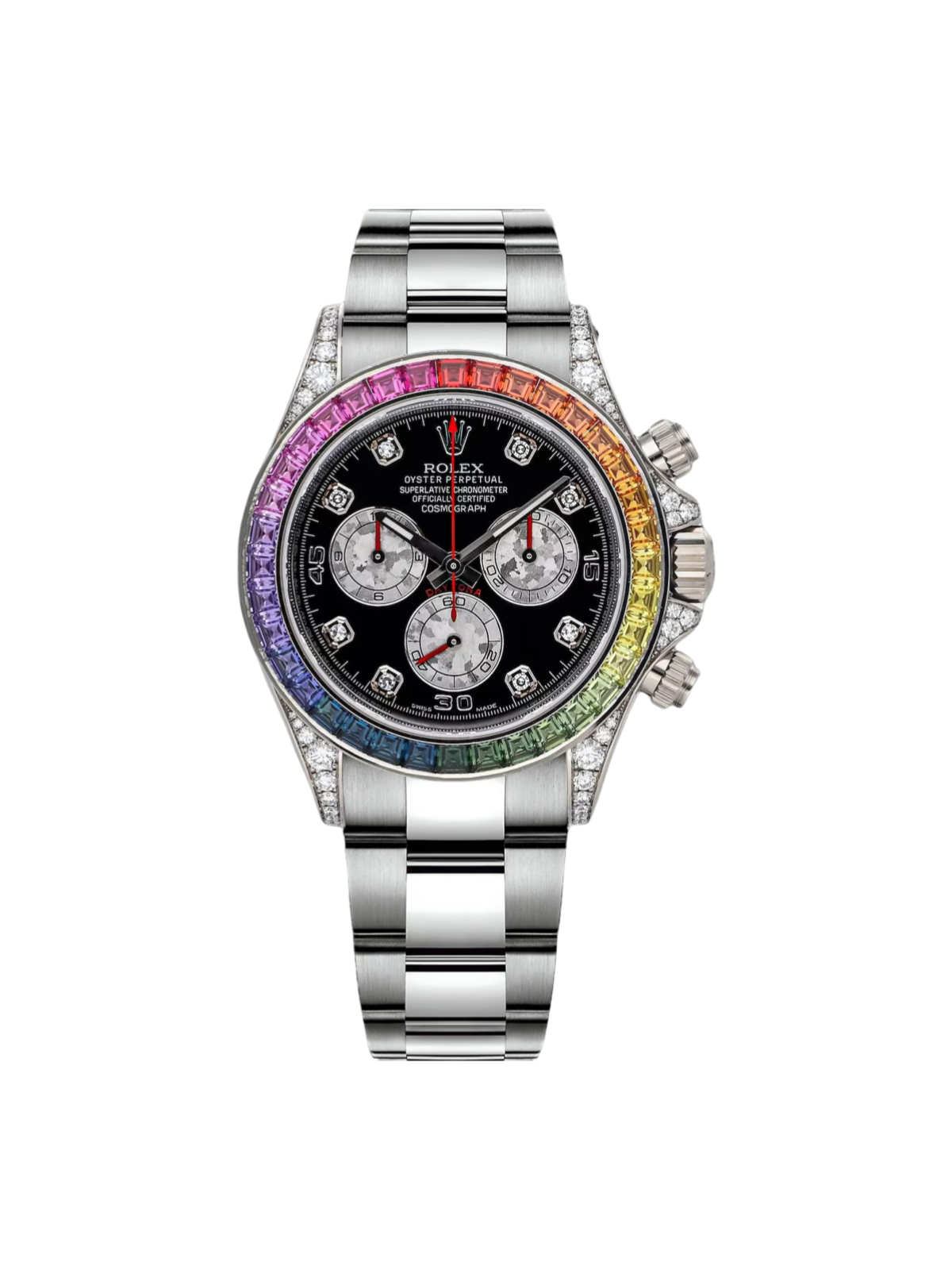361C4B3A-7918-3F90-0CCD-E987A49DBEB9.png Rolex Daytona Cosmograph Daytona White Gold Rainbow Diamonds 40mm 116599RBOW Box & Papers - Image 1