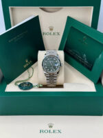 Rolex  Datejust 36mm 126234 Olive Green Palm Motif Diamond Dial Jubilee Stainless Steel Watch - Image 12