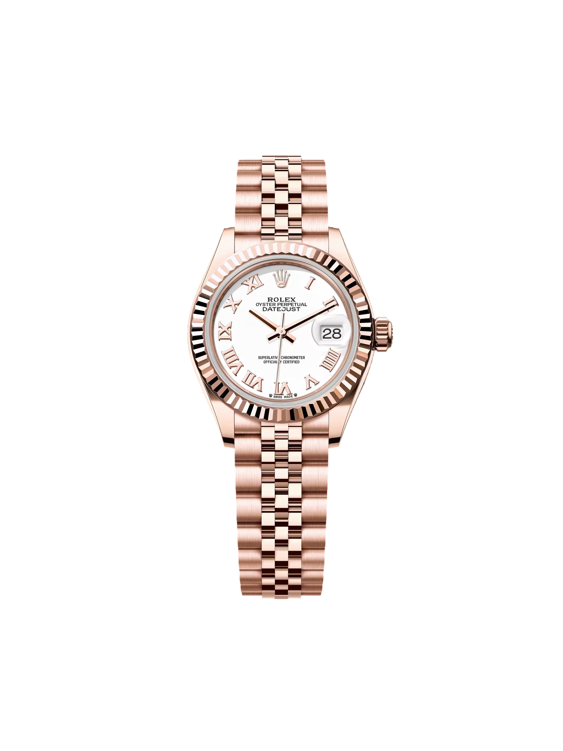3711D4EF-28A2-6631-D0D0-08B7F08E8870.png Rolex Lady-Datejust 28mm 279175 White Roman Dial President Rose Gold - Image 1