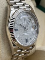 Rolex  Day-Date President 40mm White Gold Pave Diamond Sapphire Dial - 228239 - Image 3
